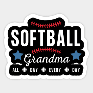 Softball Grandma - all day every day Sticker